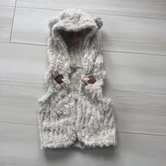 ベビー　もこもこクマ耳ベスト