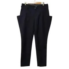 テーパードパンツ　ネイビー　個性的ポケット