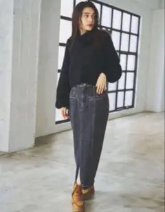 LAVANDAラバンダ 宇野実彩子 デニムペンシルスカート ブラック サイズS