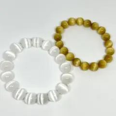 セレナイト＆タイガーアイブレスレットセット