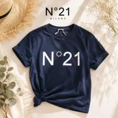 N°21 ヌメロヴェントゥーノ ロゴプリント Tシャツ M ネイビーのサムネイル