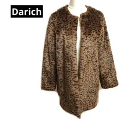（新品）ダーリッチ　Darich フェイクファーコート　ノーカラー　ヒョウ柄のサムネイル