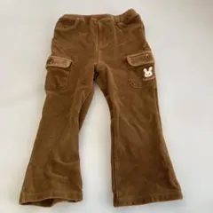 ブラウン パンツ ウサギ刺繍