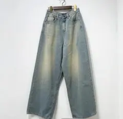 新品未着用タグ付き　イシカワラボ　大人気別布使いデニムパンツ　ネイビー 新品未着用タグ付き イシカワラボ 大人気別布使いデニムパンツ