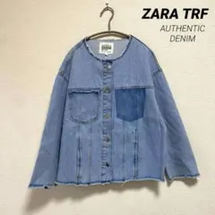 ZARA BY TRFカットオフ ライトブルー デニムジャケット Gジャン