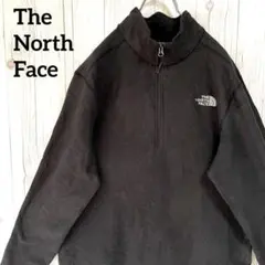 ノースフェイス　ハーフジップスウェット　L 黒 ロゴ刺繍 フリースジャケット