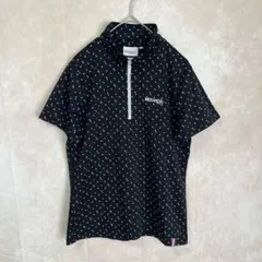 【美品】Kaepa ハーフジップ 半袖トップス M ハートドット ゴルフウェア
