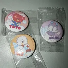 BT21 缶バッジ TATA RJ MANG 非売品 未使用