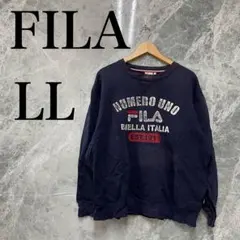 FILA メンズ LL ネイビー トレーナー 古着 ストリート ビッグシルエットのサムネイル