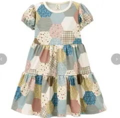 しまむら softcheese 100cm パッチワーク ワンピース