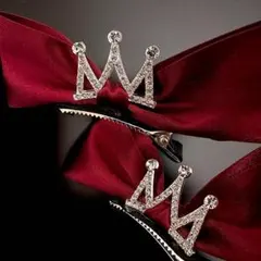 新品 王冠付きリボン 女の子 ティアラ ヘアクリップ ヘアゴム ヘアアクセサリー