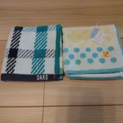 DAKS チェック柄・水玉模様 タオルハンカチセット