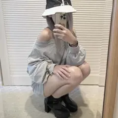 GYDA ドッキングオフショル スウェットワンピース