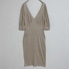 【クードシャンス】ベージュ 五分袖 カットソーワンピース M