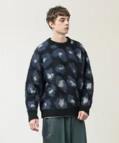 SLICK シャギーモヘアプルオーバーレオパードニット