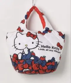 ☆新品☆ ハローキティ　サンリオ 中綿ミニキルティングトート　リボン　かわいい②