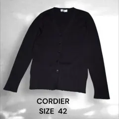 CORDIER ニットカーディガン サイズ42 チャコールブラウン