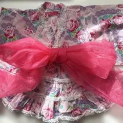 【mimi様専用】子供用浴衣ドレス　120サイズ バラ柄　紫　ピンク　お祭り