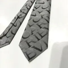BVLGARI シルク ネクタイ グレー/ブラック