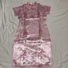 チャイナドレス ピンク 花柄 Mサイズ
