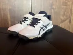 ASICS スパイクシューズ ホワイト/ネイビー19センチ