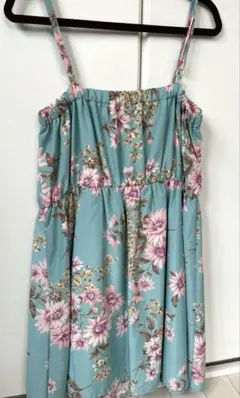 レディース トップス INGNI 水色 花柄 キャミソールワンピース