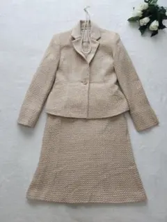 〔美品・未使用〕 ELLEPLANETE ツイード調セットスーツ ウール