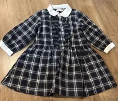 ネイビー/ホワイト チェック ワンピース