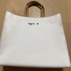 agnès b. ホワイト トートバッグ