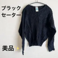 美品★ 長袖 ニットセーター ブラック 黒 レディース トップス セーター