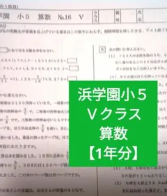 小５【浜学園】2022年度１年分 ４科目科目　Vクラス復習テスト どっちが難しい】<br>浜学園のVクラス復習テスト | オトクサの