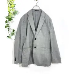 ユニクロ 感動ジャケット テーラードジャケット チェック グレー 灰色 Lサイズ