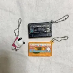 サンリオキャラクターズ カセットテープチャーム ガチャガチャ ポチャッコ バツ丸