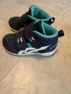 asics スクスク ネイビー ターコイズ スニーカー 16cm