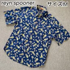 美品✨reyn spooner アロハシャツ パイナップル柄 ネイビー　Mのサムネイル