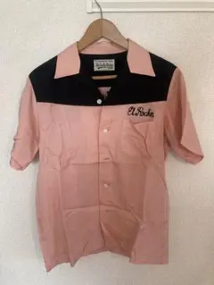 WACKO MARIA ボーリングシャツ ピンク/黒