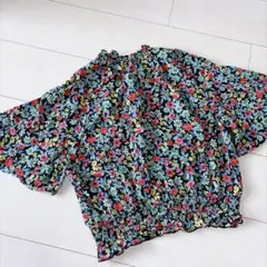 w closet 花柄フレア　スリーブ　ブラウス　ギャザー　レトロのサムネイル
