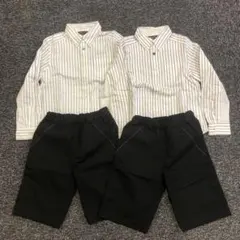 COMME CA ISM シャツとショートパンツセット(双子用に)