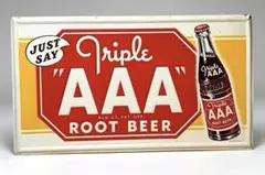 希少Triple AAA ルートビア ヴィンテージ 看板 当時物 1950年代
