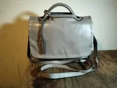 【美品/2WAY】DEL CONTE デルコンテ イタリア製 本革バッグ グレー