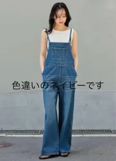 Re EDIT ナローストラップデニムサロペットのサムネイル
