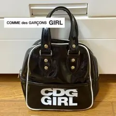COMME des GARCON GIRL ロゴエナメルハンドバッグ 黒 - メルカリ