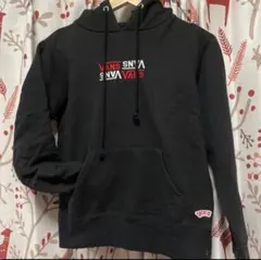 vans スウェット　パーカー 刺繍ロゴ　ボックスロゴ ブラック　S 裏起毛