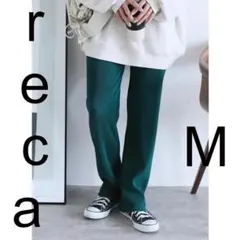 プロフrecaレカセルフカットプリーツパンツリブ編み M 良美品