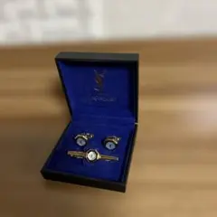 イブサンローラン　ネクタイピン　カフスセット　ゴールド　ブラック