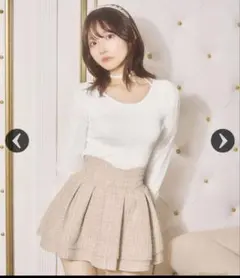 michellMacaron♡ラメツイード美脚スカート ベージュ XS