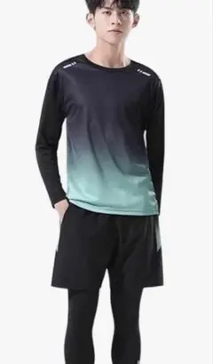 スポーツウェア3点セットグリーン2XL