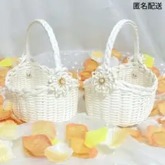 S【2点セット】リングピローかごバスケット フラワーガール フラワーシャワーのサムネイル