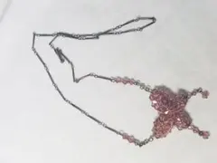 ハンドメイド　スワロフスキービーズ　ネックレス