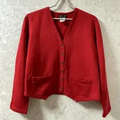 希少 agnes b アニエスベー カーディガンプレッション　レッド　赤